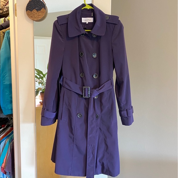 Calvin Klein Purple Trench Coat 